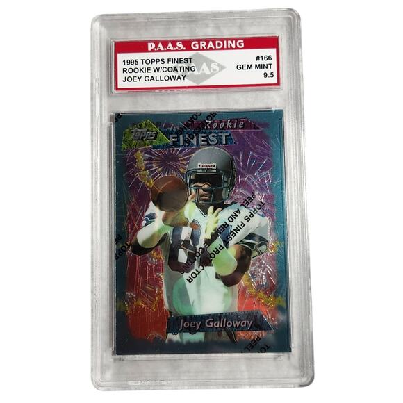 1995 Topps Finest Joey Galloway Rookie W/ Coating PAAS Grading Gem Mint 9.5 - Picture 1 of 4